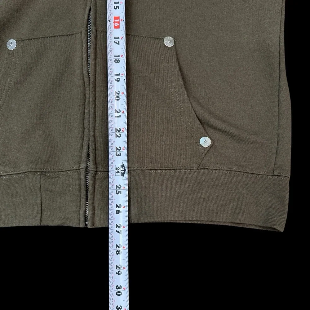 True Religion Men's  Green Buddha Logo Full Zip-Up Hoodie‎ Sweatshirt Large #072